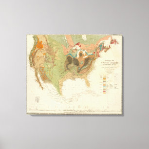 Toile Carte USA de Geol