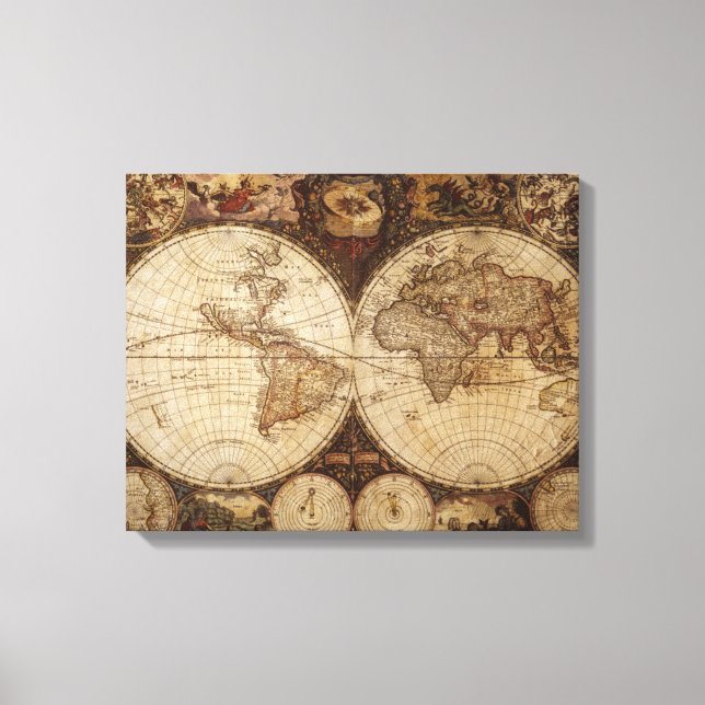 Toile Carte vintage (Recto)