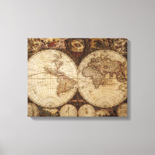 Toile Carte vintage