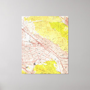 Toile Carte vintage de Burbank California (1953)