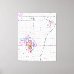 Toile Carte vintage de Chandler & Gilbert Arizona (1952)