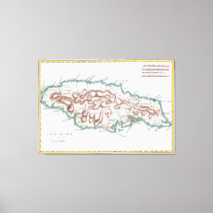 Toile Carte vintage de la Jamaïque (1780) 2