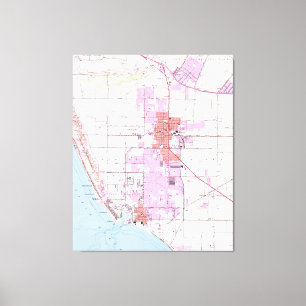 Toile Carte vintage d'Oxnard California (1949)