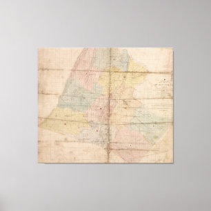 Toile Carte vintage du comté de Loudoun Virginie (1861)