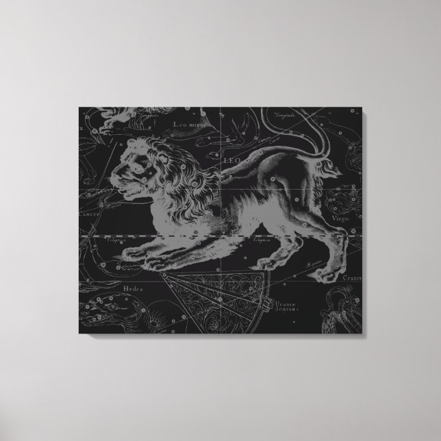 Toile Carte vintage Leo ConstellationHevelius 1690 (Recto)