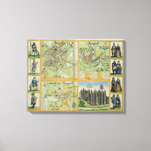 Toile Cartes de York, de Shrewsbury, de Lancaster, et de