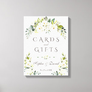 Toile Cartes et Cadeaux de Mariage Élégantes Fleurs Crèm