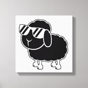 Toile Cartographie de mouton noir mignon