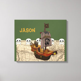 Toile Cartoon Pirate Ship Personalize