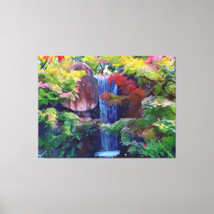 Toile Cascade dans un jardin japonais