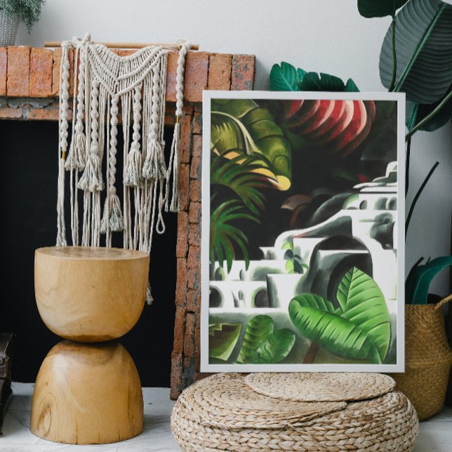 Toile Cascade de forêt luxuriante dans le style d'art gé (Créateur téléchargé)