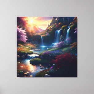 Toile Cascade Extraordinaire Splendor Paysage d'automne 