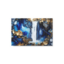 Cascade Paysage Blue & White Premium Peinture Art