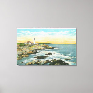 Toile Casco Bay Vue du phare de Portland Head