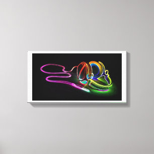 Toile Casque Neon Lumineux