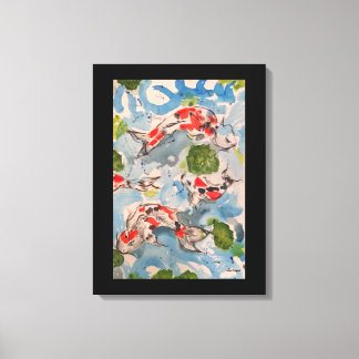 Toile Casquette d'impression japonais Koi 18x24