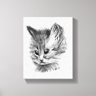 Toile CAT 2 B/W Orig de l'impression 11x14 de toile.