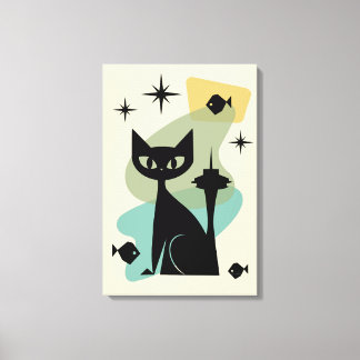 Toile Cat de Seattle moderne du milieu du siècle