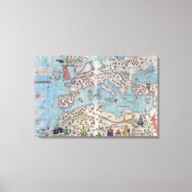 Toile Catalan Atlas : Détail de l'Afrique du Nord et de  (Recto)