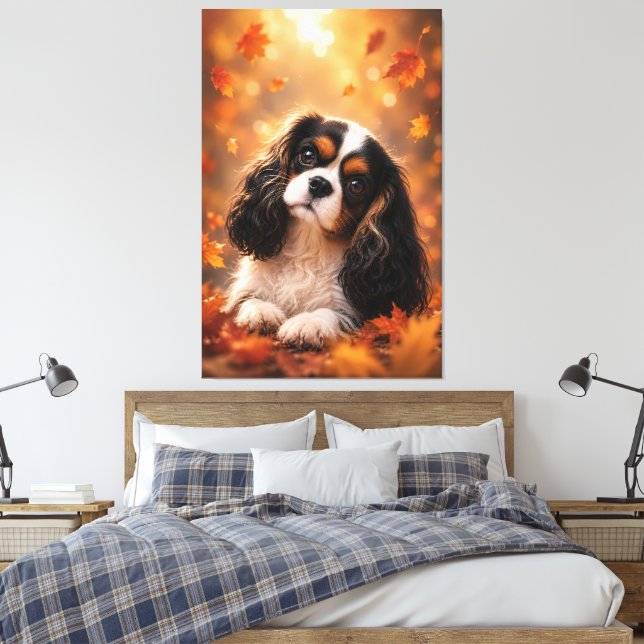 Toile Cavalier King Charles Spaniel d'automne – Jolie Ch (Insitu(Chambre))