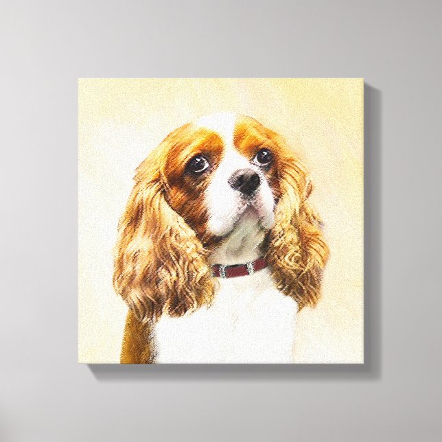 Toile Cavalier King Charles Spaniel Peinture originale (Recto)