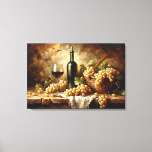 Toile Cave à vin Vignoble Raisins encore vie