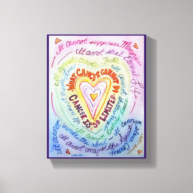Toile Ce que le cancer ne peut pas faire Rainbow Heart C (Recto)