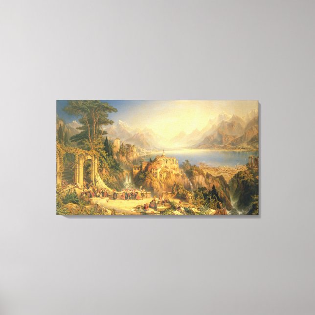 Toile Célébration de la récolte de raisins, Lac d'Orta,  (Recto)