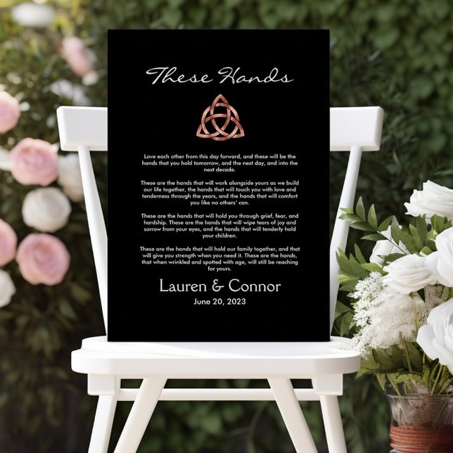 Toile Célébration du Mariage irlandais Vows (Handfasting vows Irish Wedding keepake)