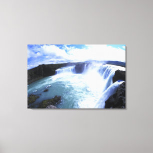 Toile Célèbre cascade de Jodafoss dans le centre-nord de