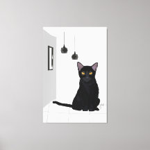 Célèbre Peinture de Chat Noir Imprimé Mur Art
