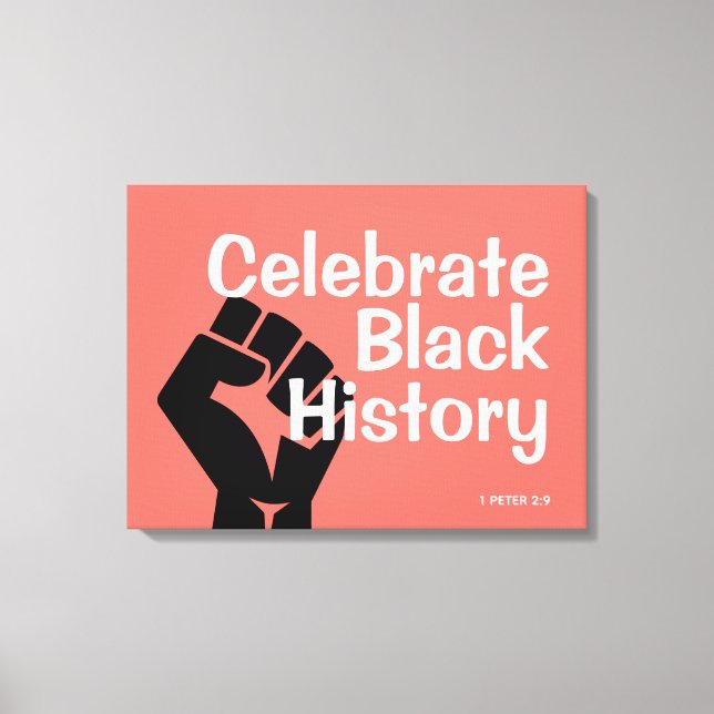 Toile CÉLÉBRER L'HISTOIRE NOIRE BHM Motivational Coral (Recto)