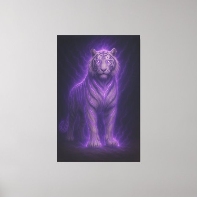 Toile Celestial Thunder Purple White Tiger – High-End Fa (Recto)