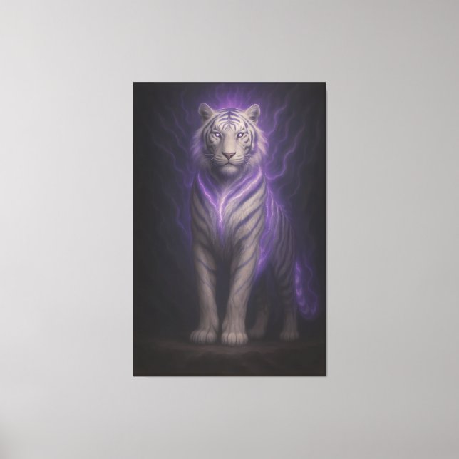 Toile Celestial Violet Lightning Tiger – Silent Storm Gu (Recto)