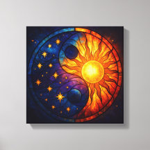 Celestial Yin Yang Stained Glass Art