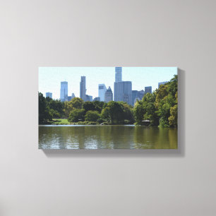 Toile Central Park Lake New York City Skyline Photo