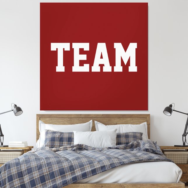 Toile Centre d'athlétisme gras ÉQUIPE Texte blanc sur ro (Insitu(Chambre))