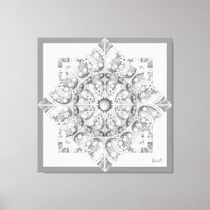 Toile Céramique gris dentelle