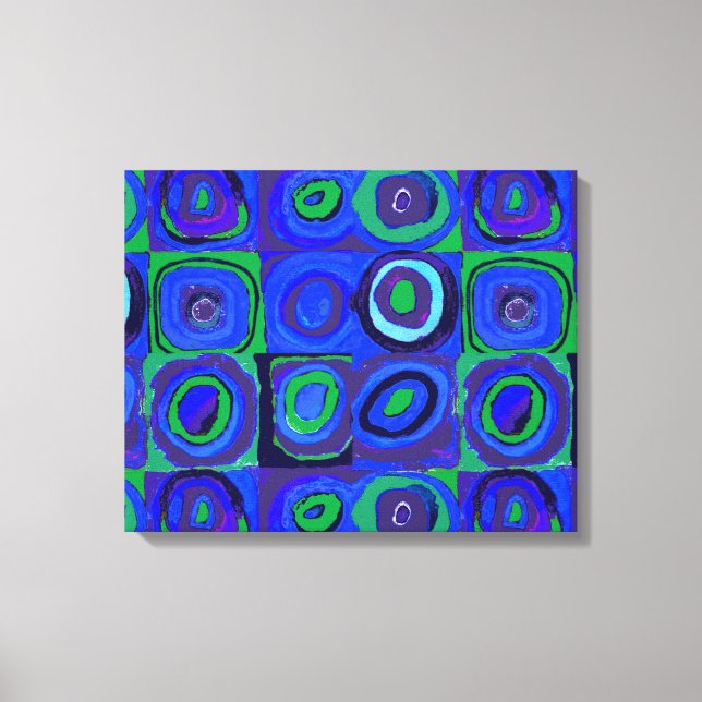 Toile Cercle Carré Kandinsky Farbstudie Blue Quadrate (Recto)