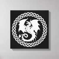 Cercle celtique Dragon noir blanc