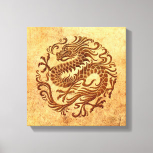 Toile Cercle de dragon chinois traditionnel Vintage et u