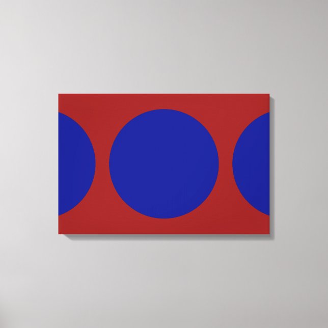 Toile Cercles bleus sur rouge (Recto)