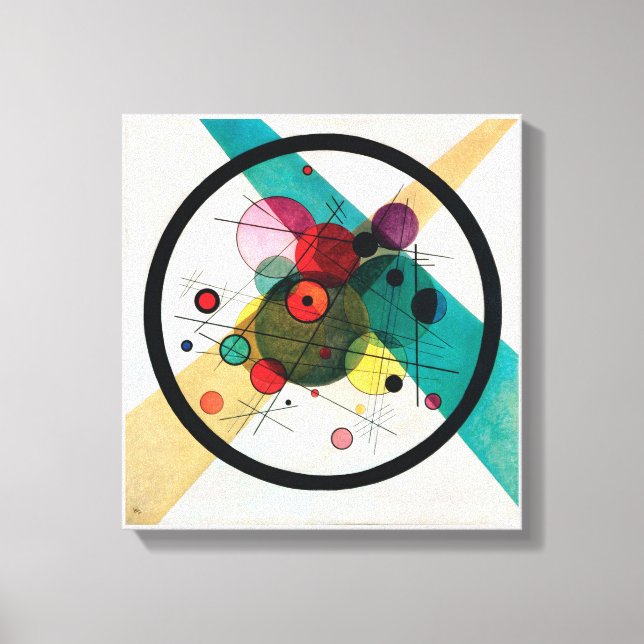 Toile Cercles dans un cercle par Wassily Kandinsky (Recto)