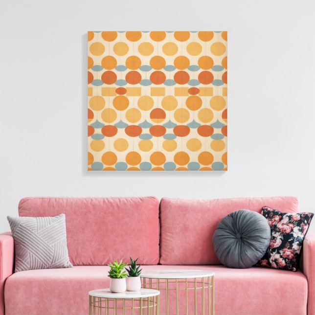 Toile Cercles et grilles rétro - Moderne du milieu du si (Insitu(Salon))