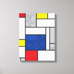 Toile Cercles Rétro Mondrian Minimaliste Art Mod De Stij