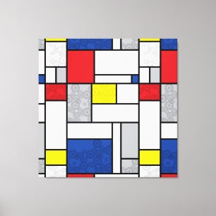 Toile Cercles Rétro Mondrian Minimaliste Art Mod De Stij