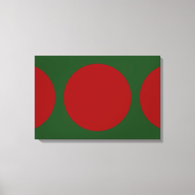 Toile Cercles rouges sur vert (Recto)
