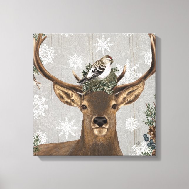 Toile cerf d'hiver vintage moderne (Recto)