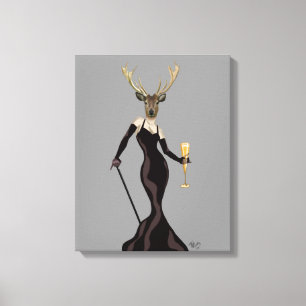 Toile Cerfs communs de charme dans le noir