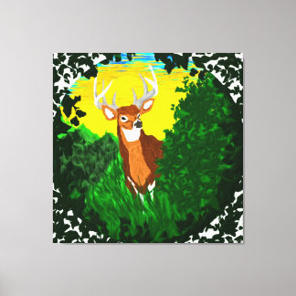 Toile Cerfs dans une clairière de forêt